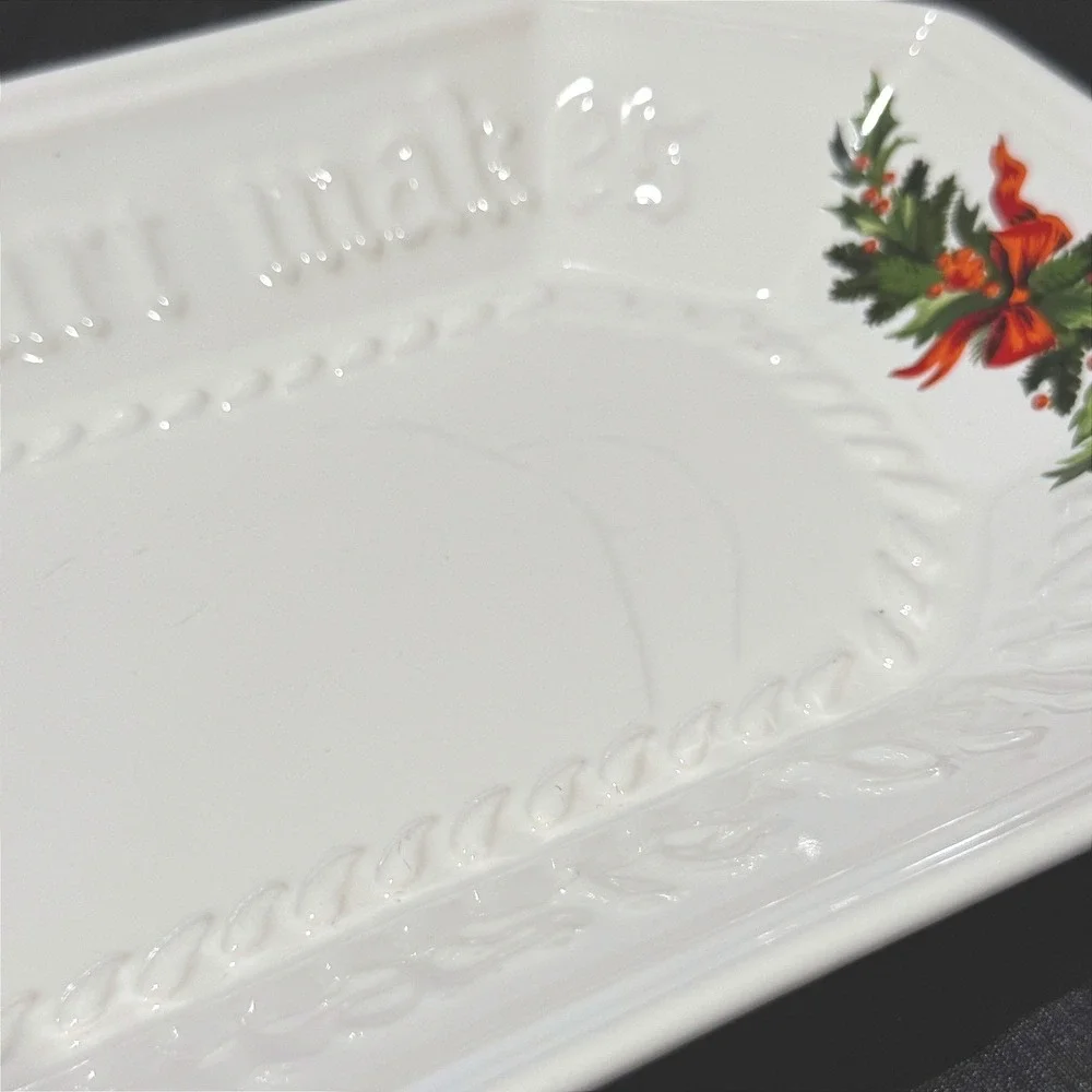 Pfaltzgraff Christmas Heritage Joyous Heart Rectangular Platter 528 USA 12in